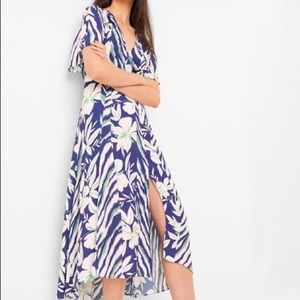 DIAH CREPE FAUX WRAP BELTED DRESS